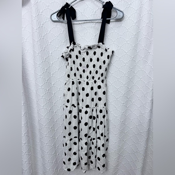 Monteau Black and White Polka Dot Midi Dress - Picture 8 of 9
